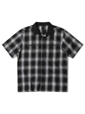 Former black and white plaid broadcast short sleeve shirt new with tags XL